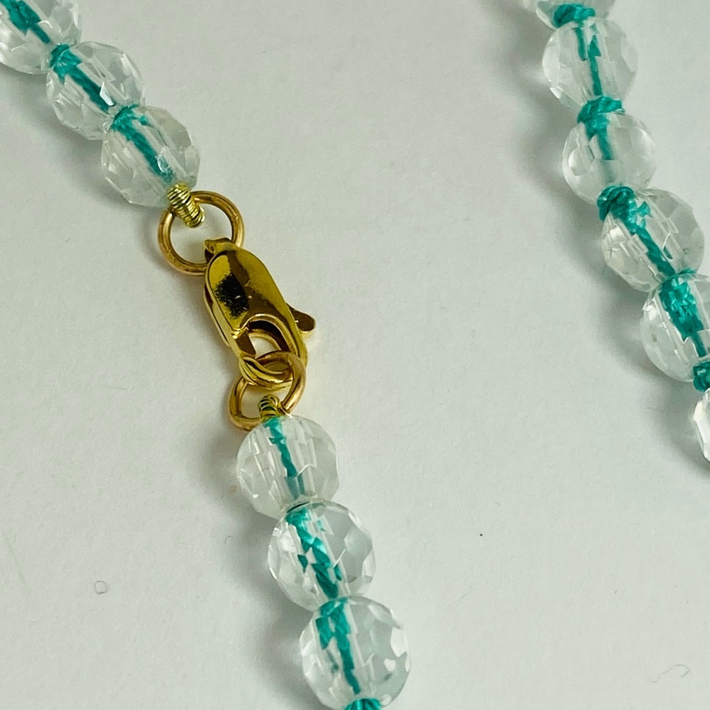 Clear Quartz beaded Necklace gold filled clasp | Gifts for her